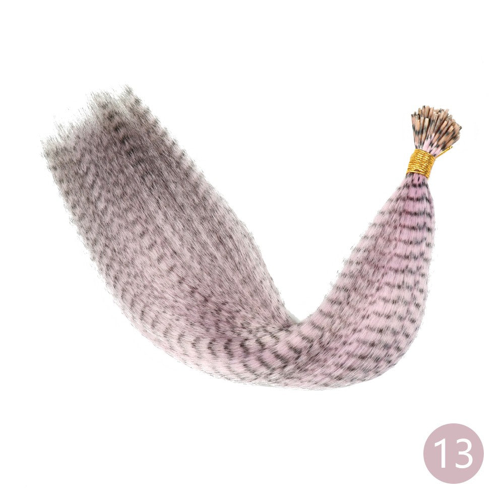 Extensão de Cabelo de Pena AZQUEEN 10 Peças Cabelo Falso I Tip Cabelo Sintético Arco-Íris 16 Polegadas Aplique de Pena para Extensão de Cabelo