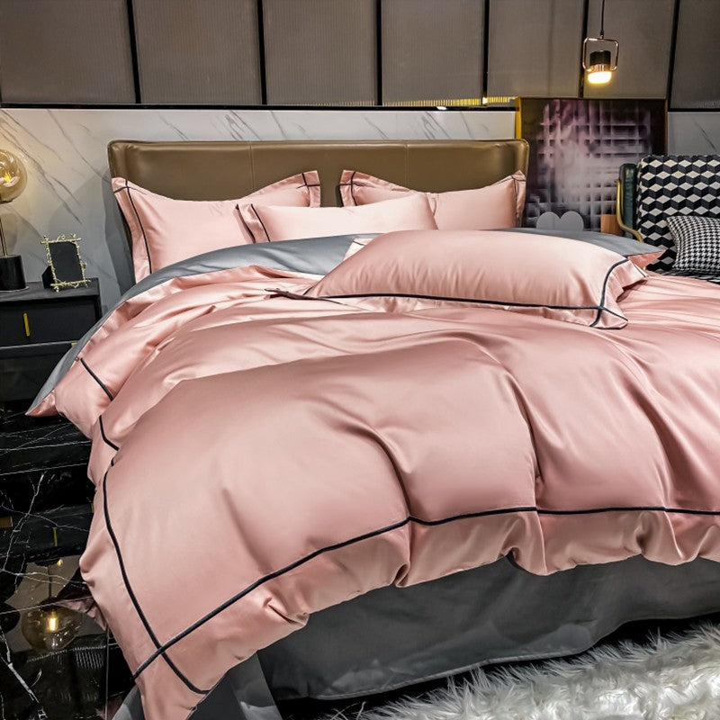 Lençol de Cima Bordado 100% Algodão Egípcio Sedoso Conjunto de Cama Lençol de Cima Queen King Size