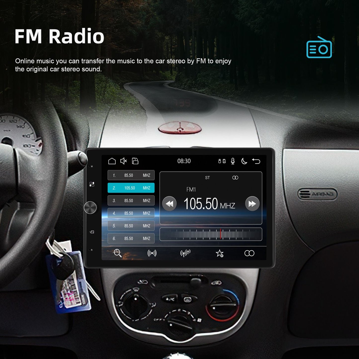 Podofo 10.4" Wireless CarPlay MP5 Player 1din Universally Rotation Car Multimedia Player Wireless Android Auto Car Radio Stereo