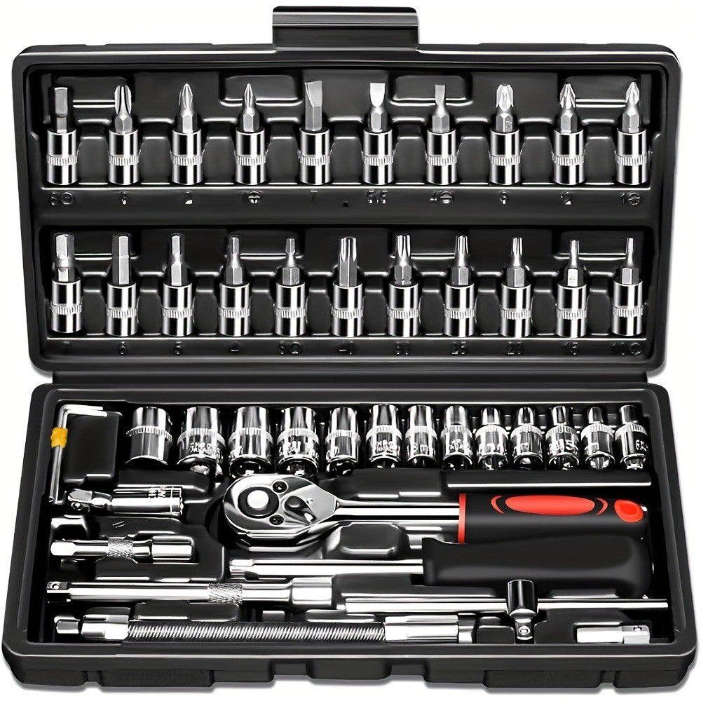 216-Piece Professional Socket Set - 1/2" 3/8" 1/4" Drive SAE & Metric, 72-Tooth Ratchet for Automotive & Home Repair
