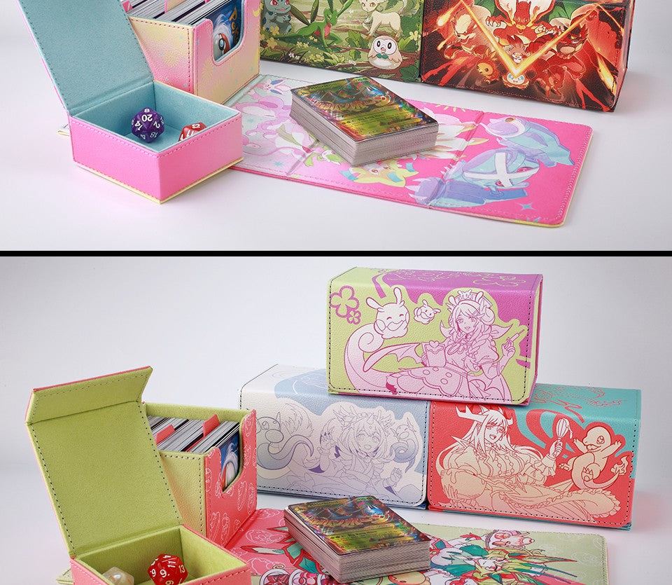 Diviner Dragons Chi Deck Box Dicewinder para YGO, comporta 100 cartas com double-sleeve, Caixa de Armazenamento de Cartas com Bandeja de Dados para TCG MTGames PTCG