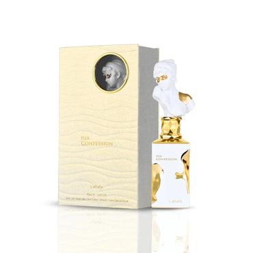 Lattafa Her Confession 3.40 Onças 100ml Perfume - Baunilha, Floral, Âmbar, Almíscar - Eau De Parfum Fragrância Feminina de Longa Duração