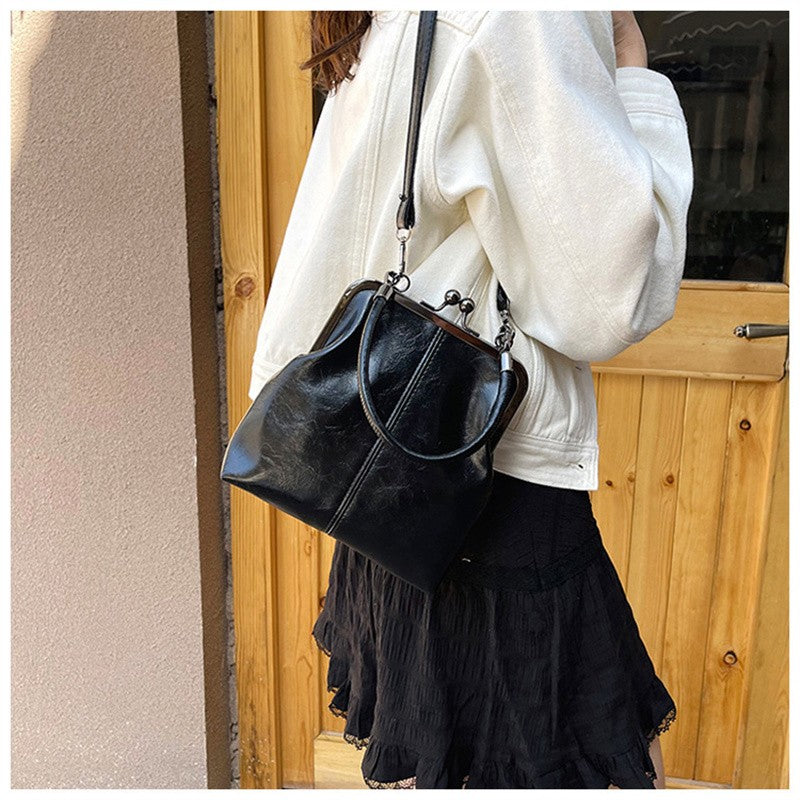 Vintage Style Women Handbag Brown Versatile Designer Shoulder Bag PU Leather Ladys Shell Purses Crossbody Bags