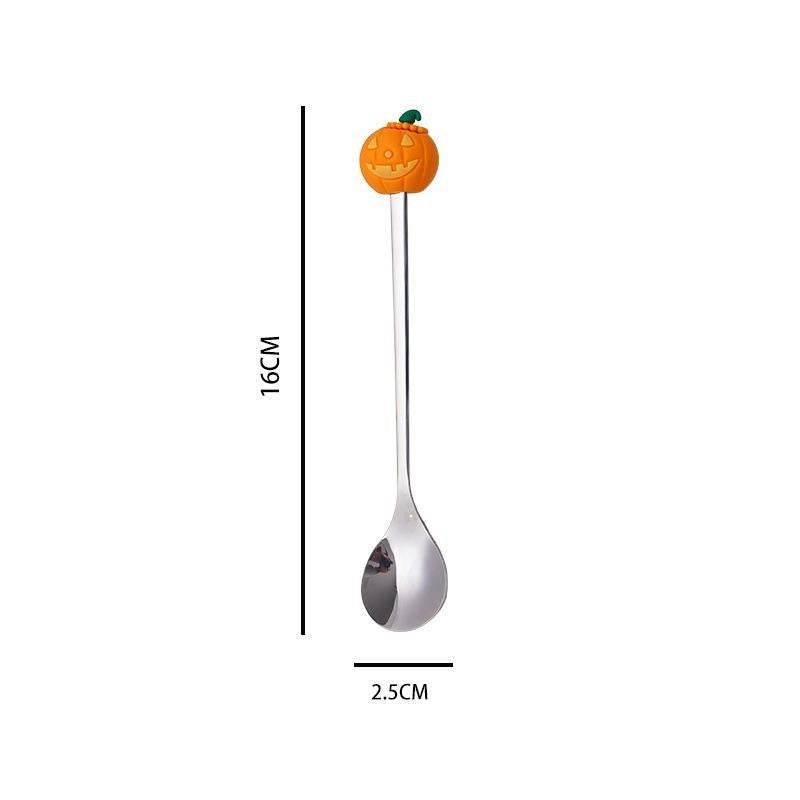 Conjunto de Talheres de Aço Inoxidável Halloween - Colher de Café Colher de Sobremesa Garfo de Fruta - Acessórios de Festa Temática