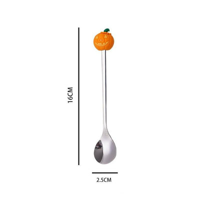 Conjunto de Talheres de Aço Inoxidável Halloween - Colher de Café Colher de Sobremesa Garfo de Fruta - Acessórios de Festa Temática