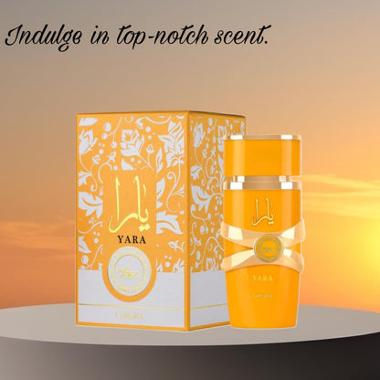 Lattafa Yara - Vanilla, Gourmand, Fruity, Floral - Eau de Parfum Long-Lasting Fragrance for Women, 3.40 Ounce / 100 ml