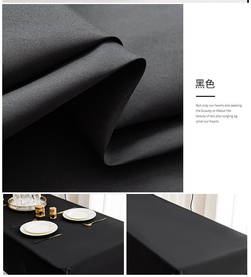 Party Black Waterproof Tablecloth Wedding Banquet Hotel Clothing Direct Sales Oversized Podium Home Decoration Table Cloth
