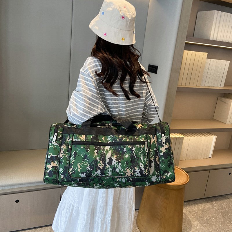 Large Capacity Camouflage Duffle Bag Travel Clothes Storage Bags Zipper Oxford Weekend Bag Thin Portable Moving Luggage Hand Bag