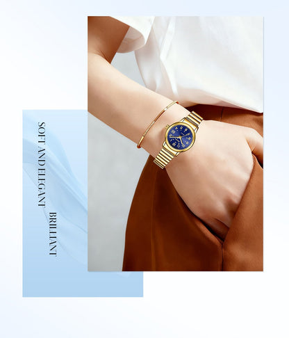 LIGE Sunkta Fashion Luxury Woman Watch Elegant Classic Simple Waterproof Calendar Stainless Belt Women's Wristwatch  Ladies Gift