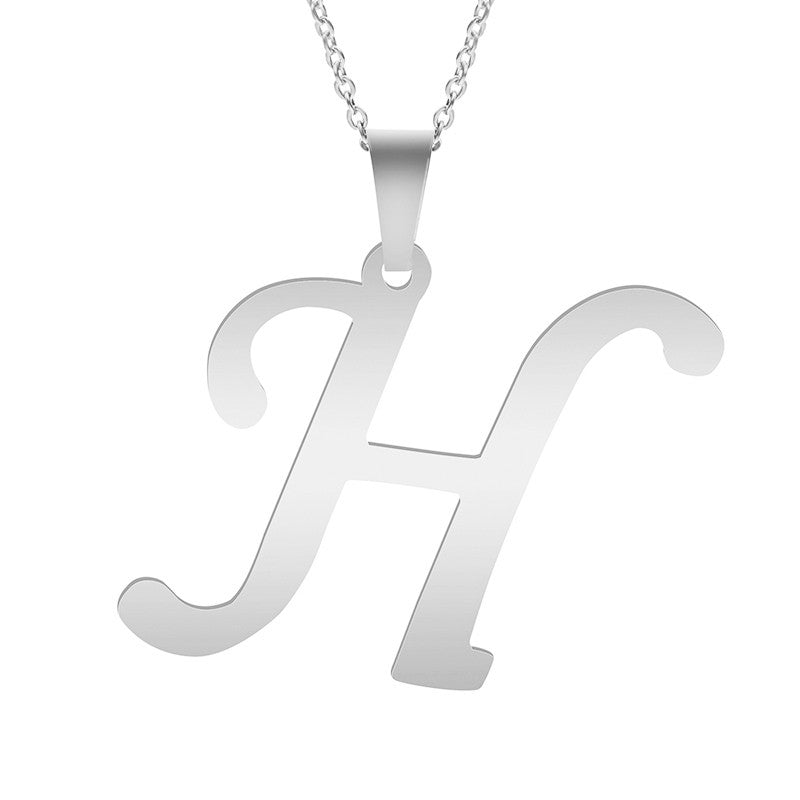 Colar de Letras de Moda A-Z para Mulheres Homens Aço Inoxidável de Alta Qualidade Colar Alfabeto Inglês A B C D E F G H I J K L M N O P Q R S T U V W X Y Z
