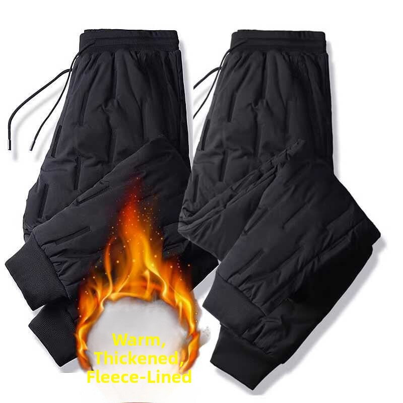 Calça Masculina Forrada em Algodão com Penugem Inverno Outono Roupa de Trabalho Durável Calça na Altura do Tornozelo para Trabalhadores da Construção Civil Calça Longa Casual...