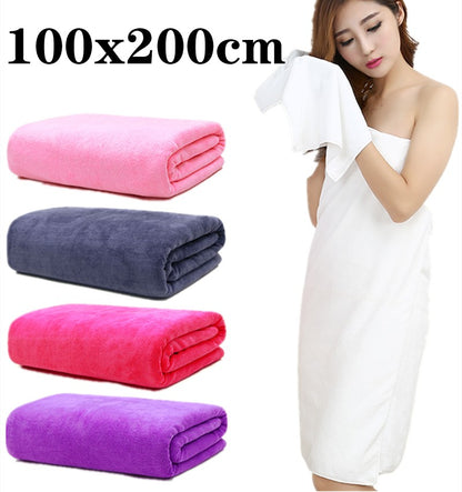 100X200cmMicrofiber Bath Towel ,  Extra Absorbent, Fast Drying, Multipurpose for Swimming, Fitness, Sports, Yoga, Grey