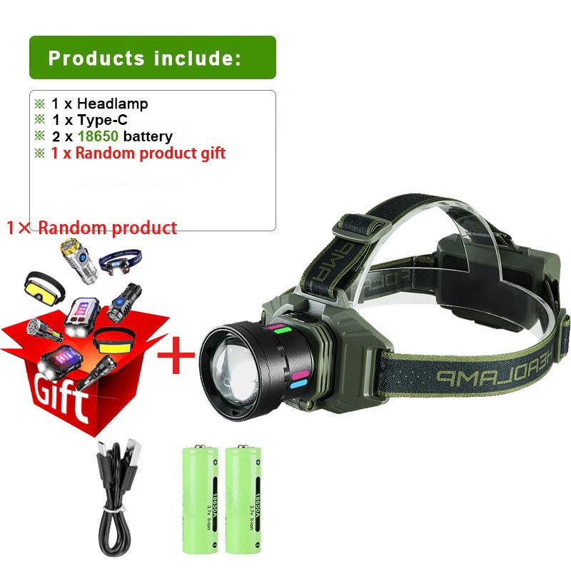 2025 New Super Powerful Headlamp 800W LED IR Sensor Headlight Rechargeable Head Flashlight 5000 Meter Head Lamp Fishing Lantern