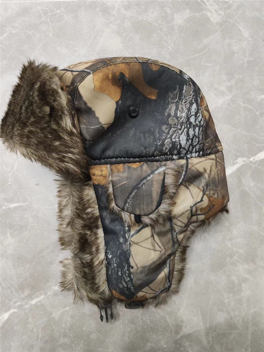 Camouflage Military Winter Hat Thermal Ear Flap Skiing Outdoor Sports Windproof Tactical Cap