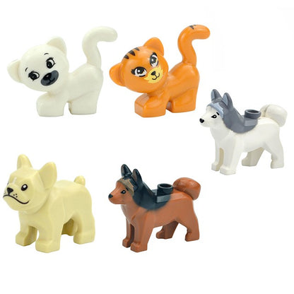 Creative DIY Model cute little Animal MOC Brick Building Blocks Pet Zoo Dog Duck Tortoise Penguin Cat Pig Bird Rabbit Toys