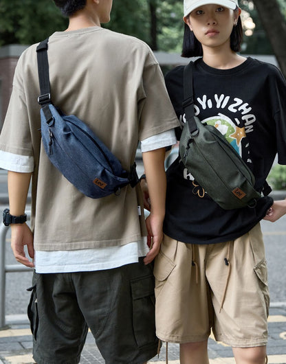 LEE Women Men Oxford Crossbody Waist Bag Waterproof Running Sport Single Shoulder Slingbag Travel iPad Pocket Daily Fanny Pack