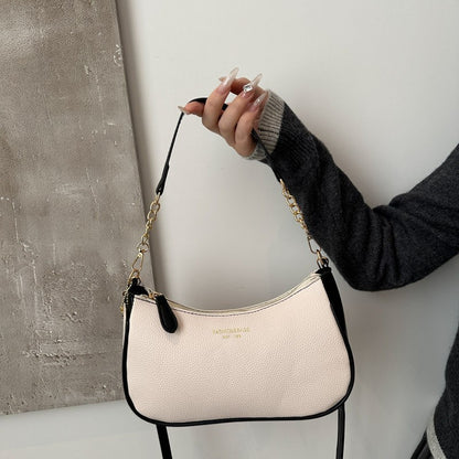 Cherry Pendant Shoulder Bag Women Light Luxury New High-end Women's Bag Soft Lychee Pattern Underarm Bag Casual Dumpling Bag
