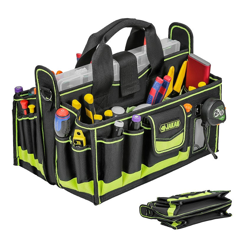 40-POCKETS Tool Tote, Tool Bag Organizer, Electrician Tool Bag, HVAC Tool Bag, Tool Caddy, Tool Bags for Electricians
