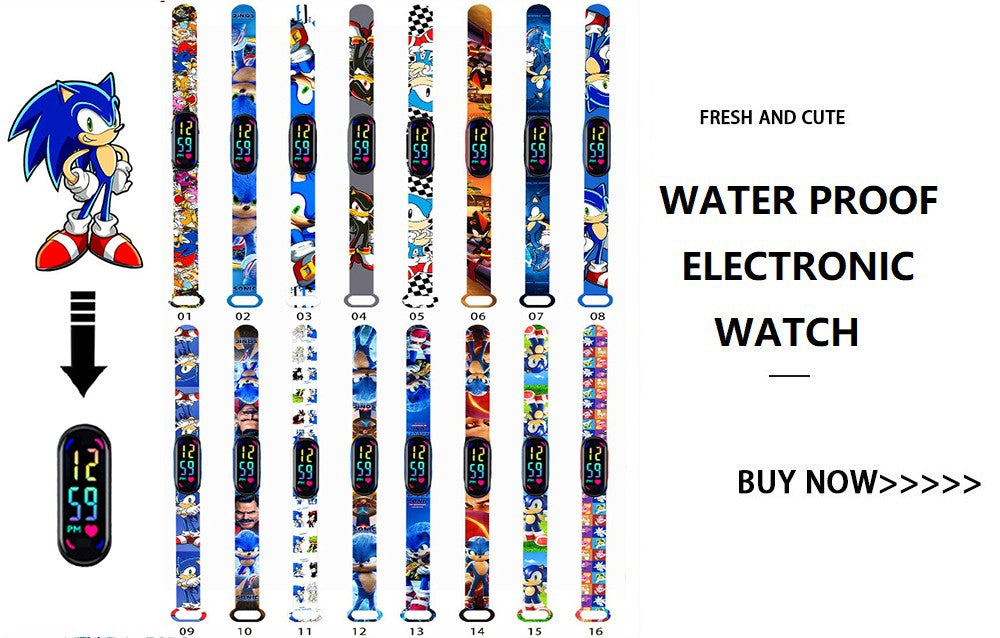 Disney Princess Kids Digital Watch Cartoon Action Figure Snow White LED Touch Waterproof Electronic Watch Toys for Children
