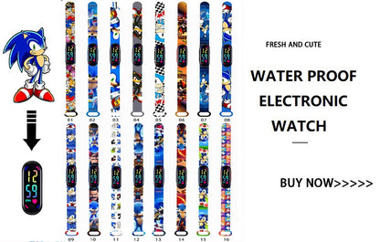 Disney Princess Kids Digital Watch Cartoon Action Figure Snow White LED Touch Waterproof Electronic Watch Toys for Children