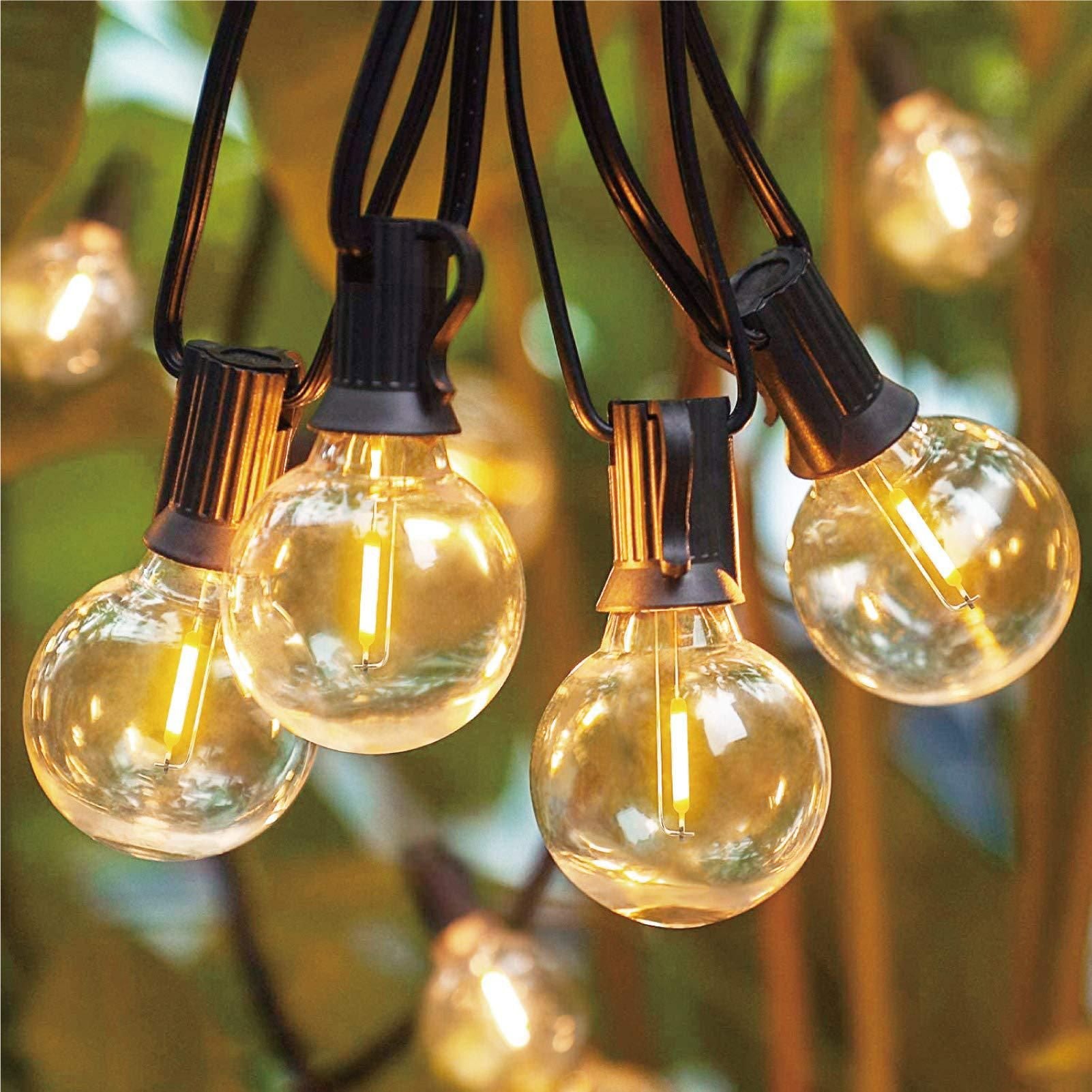 Outdoor LED Waterproof G40 String Light EU Plug Shatterproof Light Bulb Garden Fairy String Lights for Patio Festoon Party Decor