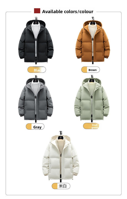 Jaqueta Curta de Pesca de Inverno da Moda, Gola Alta, Solta, Acolchoada com Algodão, Jaqueta Quente à Prova de Frio Tamanho Grande para Adolescentes