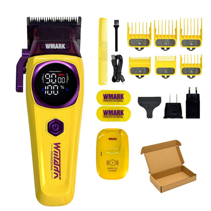 WMARK NG 8004 Professional Electric Hair Clipper 9000RPM Purple Fade Blade Wireless Charging 2000mAh Barber Shop Trimmer Machine