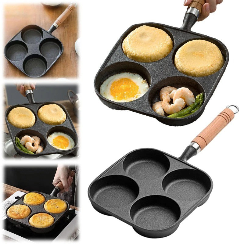 4-Hole Egg Frying Pan Nonstick Cookware Steak Pancake Pans Omelet Pan Frying Pot Suitable for Gas Stove Induction Cooker