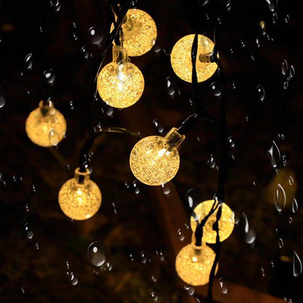 Solar String Lights Outdoor 200 LED Crystal Globe Lights Waterproof Solar Festoon Fairy Light for Garden Christmas Party Decor