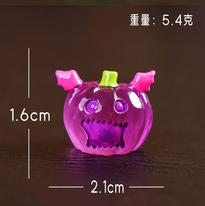 8/16/24pcs Luminous Halloween Micro Landscape Miniature Figurine Resin Craft Mini Fairy Garden Ornament Pumpkin Ghost Decoration