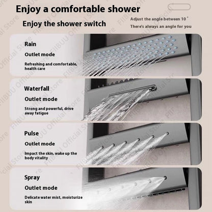 Digital Display Shower System Multi Modes Adjustable Shower Set Pressurized Spray Water Massage Showerhead Bathroom Accessories