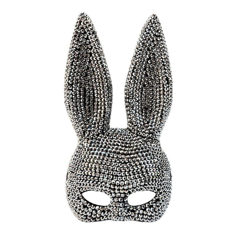 Rabbit Party Masquerade Glitter Mask for women Theater Performances Full Acrylic Rhinestone Face Mask Costume for Photo Shoots