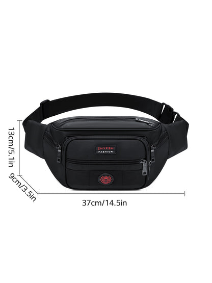 Unisex Multifunctional Waist Bag Large Capacity Waterproof Oxford Business Pack Trendy Crossbody Chest Bag for Travel Work