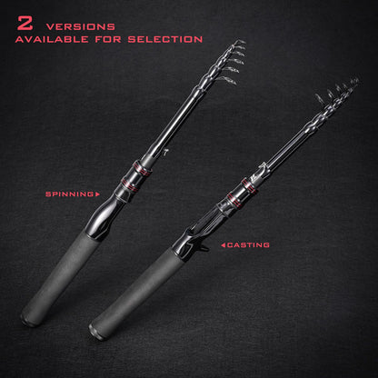 Casting Fishing Rod Carbon Fishing Rod Camping Fishing 4-6 Guides Compact Collapsed Size Fast Action Fishing Rod
