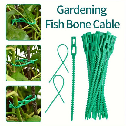 Reusable Adjustable Plastic Plant Cable Ties for Garden Vines, Trees, and Shrubs Support, Locking Nylon Zipper Organizer Tools