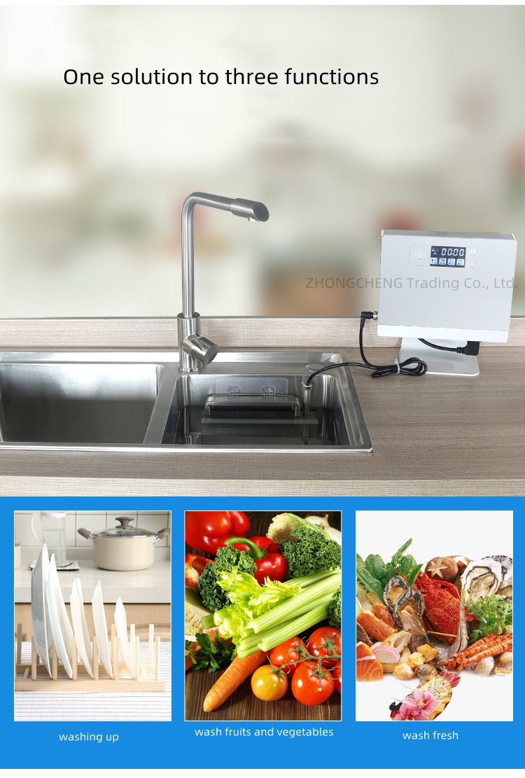 Household 220v Ultrasonic Dishwasher Sink Free-standing Installation-free Home Brush Type Vegetable Washing Lazy Automatic