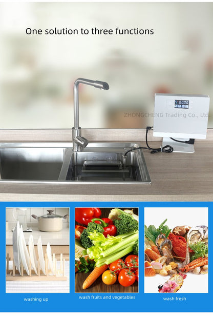 Household 220v Ultrasonic Dishwasher Sink Free-standing Installation-free Home Brush Type Vegetable Washing Lazy Automatic