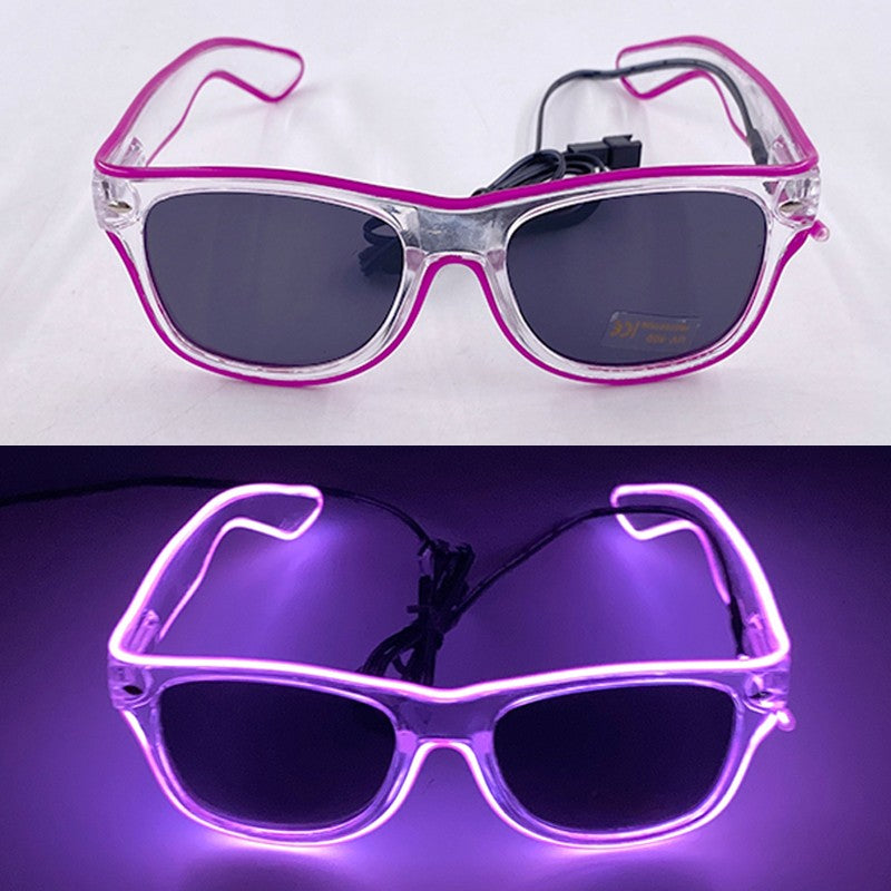 1PC Light Up LED Glasses Glow Sunglasses EL Wire Neon Glasses Glow in The Dark Party Supplies Neon Party Favors for Adults