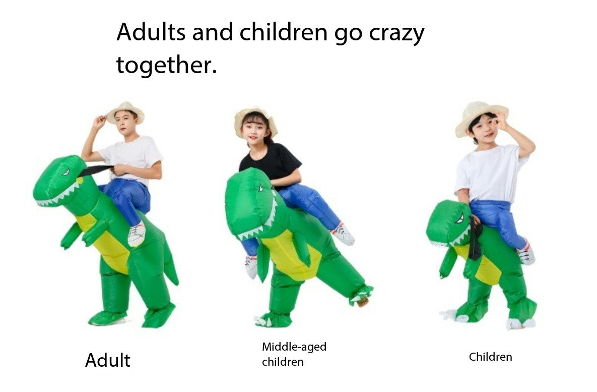 Funny dinosaur inflatable costume set  Riding jumpsuit cosplay outfit  High-impact hilarious costume Halloween attire