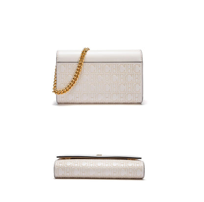 CHCH Women's Shoulder Bag New Magnetic Flip Chain Bag Brown Small Square Bag Wallet