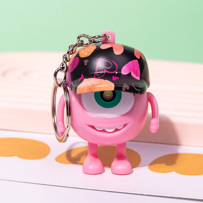 Monsters University Mike Chaveiro Luz de LED Som Anime Wazowski MrQ Bonecos de Ação Pingente Brinquedo Presente Fofo Presente de Aniversário para Crianças