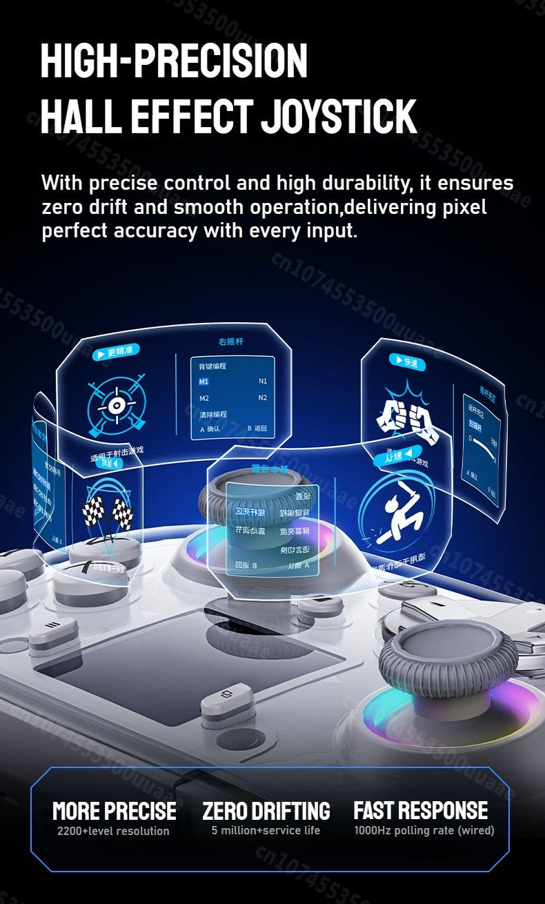 GUSGU G7 1.44-inch Smart Screen Wireless Controller 3 Modes for Switch PS4 IOS Android TV PC Tesla Gamepad, Same Product for X01