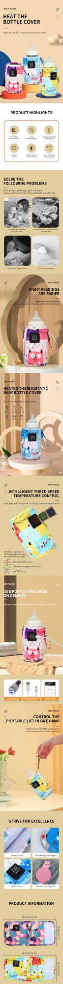 1 PCS USB Milk Warmer Constant Temperature Household Three Gear Adjustment Outdoor Portable Baby Universal Bottle Warm Sleeve