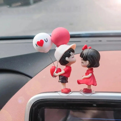 2 Peças Casal para Enfeite de Carro, Modelo, Beijo Fofo, Balão, Decoração de Interiores Automotivos, Acessórios de Painel de Carro, Presentes