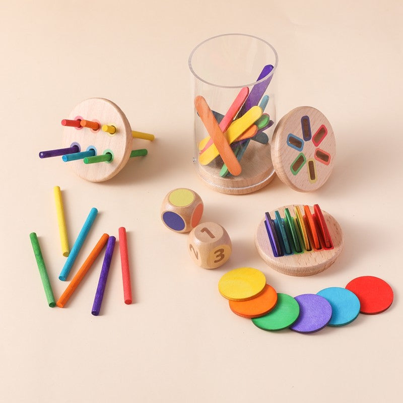 Montessori The Baby Toys Silicone Educational Toys Cognitive Toys Color Matching Bucket Toddler Toys Sensor Game Baby Games