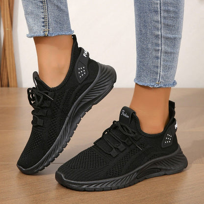 Designer Women Casual Sneakers Sports Shoes Fashion Brand Lace Up Loafers Female Knitted Mesh Breathable Shoes for Women