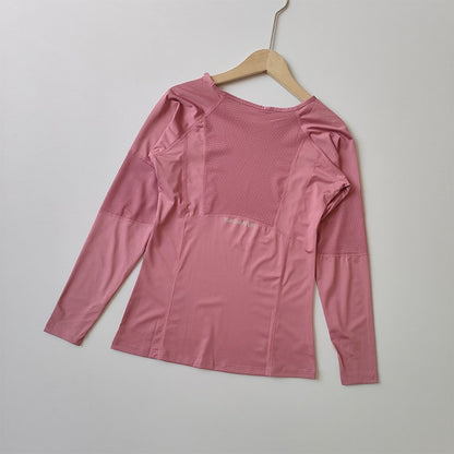 Women's Long Sleeve Workout Top Quick-Dry Slim Fit Running Shirt Breathable Yoga T-Shirt for Gym Training