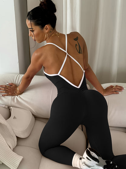 CZGUKE  Girls Pink Sports Jumpsuit Running One Piece Bodysuit Workout Rompers Women Overalls Sportswear Gym Fitness Yoga Suit