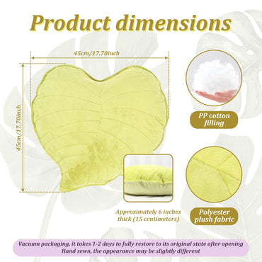 3D Leaf Throw Pillow Soft Plush Leaf Shaped Sofa Cushion 17.7 inch Leaf Shaped Throw Pillow for Bedroom Sofa Couch Decoration