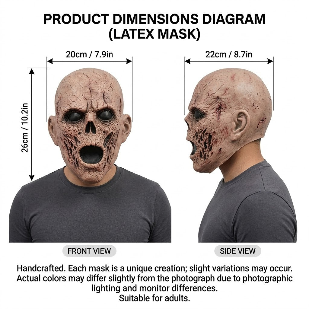 Realistic Scary Zombie Mask Latex Full Head Horror Monster Halloween Cosplay Party Haunted House Prop Creepy Costume Accessory